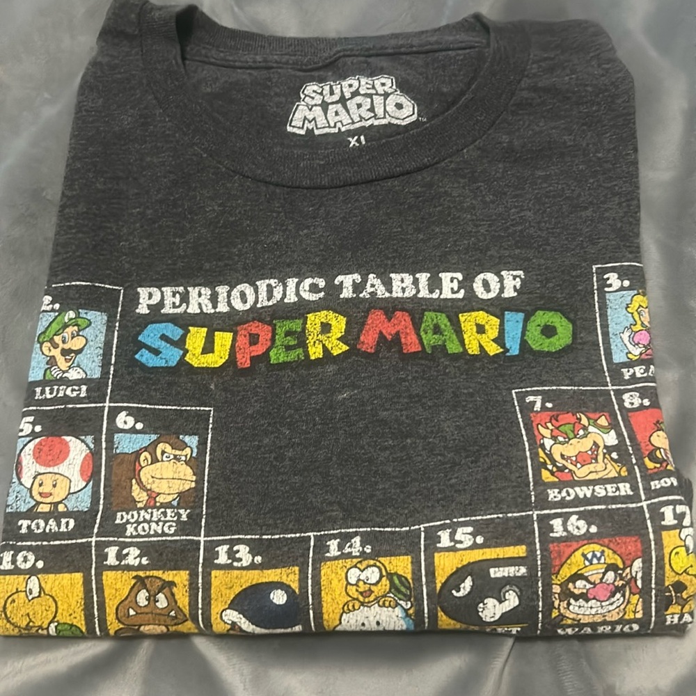 Super Mario’s brothers periodic table Tshirt  men’s